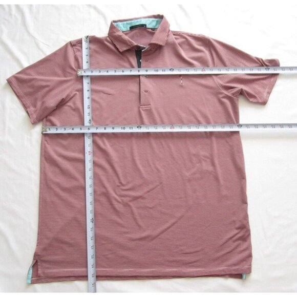 Men's Greyson Stripes Polyester Golf Short Sleeve Shirt Sz XL (MT581) - Picture 3 of 9